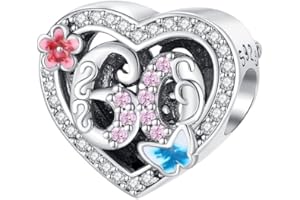 BEEUVIP Animali figure amore Charm per bracciali, ciondoli in argento 925, perline per collane, per la festa della mamma, compleanno, regalo di Natale