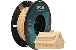 eSUN Drewniany filament PLA 1.75 mm, Filament do Drukarek 3D PLA, Dokładność Wymiarowa +/- 0.05 mm, 0.5 kg Filament do Drukowania 3D w Szpuli do Drukarek 3D, Kolor Drewno