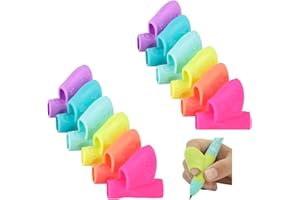 GuiLuc 12 Piezas, Adaptador De Lápiz Para Niños, Corrector Lápiz Niños, Adaptadores Para Lápices Niños, Protector Dedo Lápiz, Ayuda A Crear Buenos Hábitos De Escritura, Para Diestros Y Zurdos