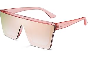 JIM HALO Occhiali da Sole Grandi Unisex. Lenti Specchiate senza Cornice. Per Donna - Uomo