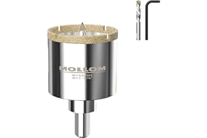 MOLLOM (45mm | 1-3/4") Sierra de corona de diamante con 2 brocas piloto removibles, corte suave para azulejos de porcelana, vidrio, cerámica, mármol, fibra de vidrio, etc