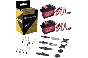 owootecc 25 kg Servomotor, hohes Drehmoment, digitales Servo DS3225, wasserdichtes Metallservo für R/C-Car-Roboter, Steuerwinkel 270 ° (25 kg Servo, 2 Stück)