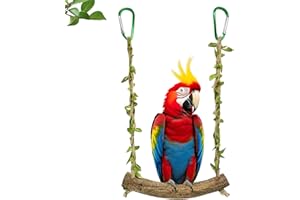 CVASNF Vogelschaukel, Vogelspielzeug Wellensittich Schaukel Naturholz Wellensittich Zubehör Papageienspielzeug Sitzstangen für Vogelkäfige für Papageien Kanarienvogel Nymphensittich