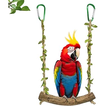 Houten vogel schommel baars speelgoed houten huisdier vogel schommel papegaai opknoping schommel speelgoed huisdier vogelkooi schommel klimspeelgoed vogel baars kauwspeelgoed voor parkieten parkieten