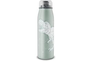 alfi KIDS ISO BOTTLE 500ml, Dinos, Isoliertrinkflasche Kinder Edelstahl, absolut dicht mit Drehverschluss, hält 12 Stunden heiß, 24 Stunden kalt, Trinkflasche für Kohlensäure, BPA-frei