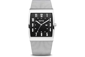BERING Men Analog Solar Collection Watch with Stainless Steel Strap and Sapphire Crystal, Grey, 33 mm