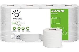 Papernet Bio Tech - Papel higiénico (407576s), 1 paquete de 8 rollos de papel higiénico autodisuelto para combatir naturalmente las bacterias patógenas, 2 capas, 250 hojas