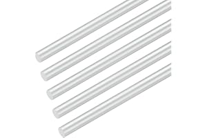 M METERXITY 5-Pack Round Aluminum Rod, 8mm (5/16") Dia 300mm (12") Length 6061 Aluminum Round Rod Solid Lathe Bar Stock Metal Sticks for DIY Crafts Making/Industrial/Construction/Model