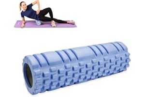 TRABAG Blackroll Rouleau de massage pour dos, colonne vertébrale, dos, jambes, pour fitness, gym (bleu)
