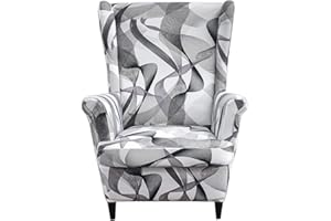 CHNSHOME Copripoltrona 1 Posto con Orecchie Elasticizzato 2 Pezzi Fodere per poltrone a orecchioni Coprisedile per Poltrona Copripoltron con Orecchie Hyun Danzaa