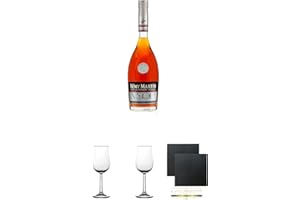 UNBEKANNT Remy Martin VSOP Cognac Frankreich 0,7 Liter + 2 Bugatti Nosing Gläser mit Eichstrich 2cl und 4cl + 2 Schiefer Glasuntersetzer eckig ca. 9,5 cm Ø