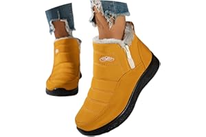 NUQQICHONGTIAN Winterstiefel Damen Warm Plush Gefütterte Winterschuhe Schneestiefel Winter Schlupfstiefel Kurzschaft Stiefel Boots Schuhe Outdoor