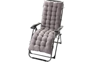 KMQRDZi Cojín para tumbona de jardín de 155 x 48 x 8 cm, cojín acolchado para tumbona, ideal para cojín de ratán, cojín de sofá, cojín para tumbona, cojín de salón de lino sintético (gris)