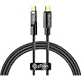 pTron Solero 80W Type-C to Type-C Fast Charging USB Cable, Compatible with Samsung, OnePlus, Oppo, Vivo, Xiaomi & Other Type-C Devices, Unbreakable Nylon Braid & 480Mbps Data Sync Speed (1M, Black)