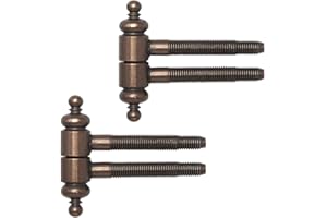 Gedotec Einbohrbänder Zimmertür Türscharnier mit Zierkopf Gr. 16 | Zierband Antik bronze matt | Scharnier zweiteilig für Innentüren & Türstöcke | 2 Stück - Design Türbänder 2-teilig für Holz-Türen