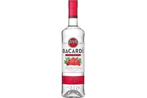 ‎BACARDI BACARDÍ Razz, 32% Vol., 70 cl / 700 ml, weißer Rum mit spritzigem Himbeergeschmack, weiche Noten reifer Himbeeren und saftige, herbe Zitrusfrucht