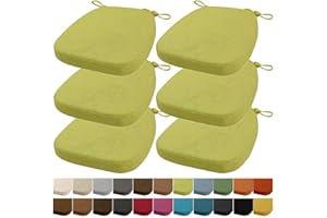 ‎ORUMRUD Orumrud 40x38x33CM(3CM Dicke) Stuhlkissen, Gartenstuhl Sitzkissen, Esszimmerstuhl Sitzkissen, waschbar, mit Reißverschluss, Riemen, rutschfestes Sitzkissen für Gartenstuhl (Gras Grün 6 Stück)