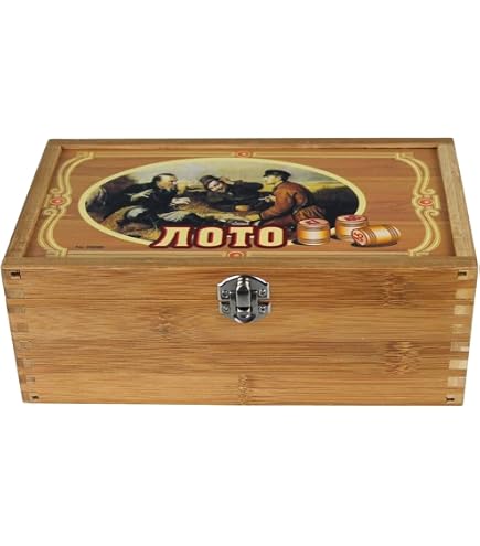 Jeu De Loto Russe En Bois - Version Classique Avec Figurines Et Cartons