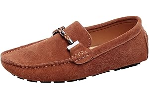 Jamron Uomo Elegante Fibbia Mocassini Comfort Scamosciato Scarpe di Guida Moda Pantofole