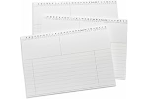 ‎MEYER-WAGENFELD Karteitaschen/Karteikarten mit Alphabet-Leiste, universell einsetzbar, 100 Stück, DIN A5, Spezialkarton, Farbe: Weiß