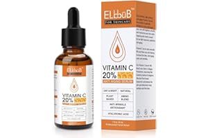 Sérum Vitamine C 20% - Une formule puissante et avancée- 30ml - Acide Hyaluronique, Rétinol et un mélange d'huile d'Eglantier et de Jojoba - Gel Anti-âge, Anti-rides et Anti-taches