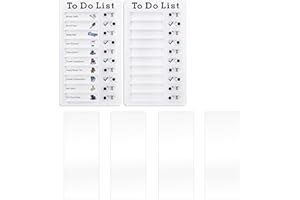 MEISO 2 Stück To Do List Checklist Board, Chore Chart für Erwachsene, abnehmbare, wiederverwendbare Kunststoff-Checkliste für Wohnmobile, mit 4 Blättern aus weißem Karton, für Zuhause, Reisen