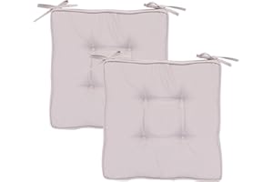 RACE LEAF Garden Chair Cushions,Chair Pads,Seat Pads for Dining Chairs,Cover Indoor Outdoor Seat Pad Cushions,for Your Living Room, Patio,Car,Office And More (square Pack of 2, beige)