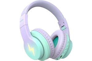 SEENDA Słuchawki Bluetooth dla dzieci, bezprzewodowe słuchawki nauszne z ograniczeniem głośności 85 dB/94 dB, czas odtwarzania 45 h, 3 tryby świecenia, wbudowany mikrofon, słuchawki do telefonu komórkowego,