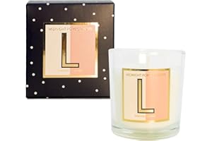 SPARKLEWARE KeiCo Personalised Alphabet A-Z Letter Candles with Gift Box - Midnight Pomegranate Scented 140g - Birthday Gift for Him or Her (Letter L)