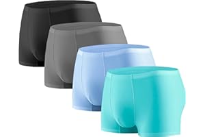 YUSHOW 1 opakowanie lub 4-pak męskich bokserek, wielopak ultramiękkich oddychających bokserek dla mężczyzn, przeciw otarciom, bielizna kąpielowa, chłodne, suche lodowe jedwabne bokserki