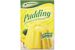 5er Pack Komet Pudding Zitronen-Geschmack (5 x 40 g) zum Kochen, Puddingpulver Dessert Puddingdessert