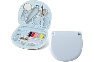 FULETOOYE Mini Sewing Kit Travel Sewing Kit Set, Folding Portable Sewing Tools, High-Quality Plastic Materials for Daily Home Use Travel Beginner (Blue)