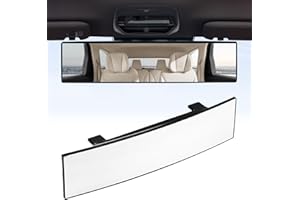 GEMMAHW Adjustable Rear View Mirror for Driving Test - Instructor and Examiner Panoramic Convex Car Mirror (300 × 70mm)