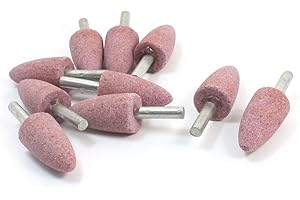 UXCELL sourcing map 10 piezas 6 mm vástago 19 mm cónico piedra de amolar montada abrasiva púrpura