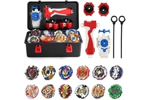 DAJASD 12 in1 Burst Peonzas, Peonzas de Batalla Gyros Set con 3 Lanzador Conjunto, Fusion Blade Conjunto de Peonza Juguetes con Caja, para Niños, Pascua, Navidad, Regalos de Cumpleaños