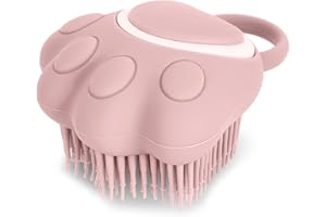 Molain Spazzola da bagno per cani e gatti pettine in gomma siliconica spazzola per la toelettatura del cane spazzola in silicone per il massaggio del cucciolo della pelliccia dei capelli spazzola