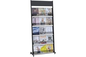 BPT prospektständer 5-Lagen und 3 DIN A4 Breite zeitungsständer,Öffentlicher Empfangsbereich prospekthalter mit Rädern