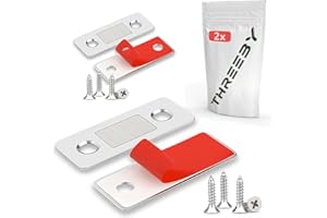 THREEBY [2 Piezas] Iman Puertas Armario - Imanes para puertas - Cierre y Pestillo Magnetico - Puerta Corredera Armario - Iman Adhesivo de Cocina - Mueble Cierre Cajones Alacena Clausura (Pequeño, 2)
