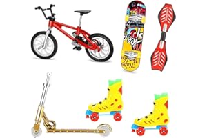 QINIFIFY Mini Fingerspielzeug Set, 5 Stück Finger Skateboard Fahrrad Scooter Swing Board Finger Skates Fingerspitzen Bewegung Spielzeug Spiele für Weihnachten Kinder Party Beutelfüller