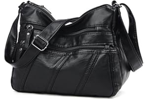 VOHONEY Sac À Bandoulière Femme Petit Noir Sacs a Main Portable en Cuir Imperméable Sac de Portefeuille Sac Téléphone Pochette Telephone Porte-Monnaie Épaule