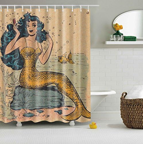Colorfulworld® Digital Printed Antibacterial Screen Mildew Proof 100% Polyester Water Resistant Fabric Shower Curtain Anti Mould Washable 150 x 180 cm