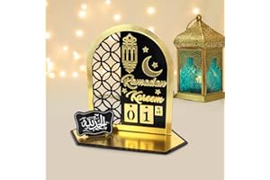 LUFEIS Ramadan Advent Calendar, 30 Days Ramadan Countdown Calendar, 2024 Eid Mubarak DIY Countdown Calendars Decorations for Home, Acrylic Decorative Calendar for Ramadan and Eid