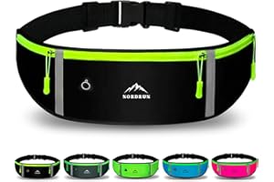 Nordrun® Laufgürtel für alle Handys | Verstellbarer und Wasserdichter Handytasche Joggen | Laufgürtel Handy | Running Belt | Handyhalterung Joggen | Laufen Zubehör | Lauftasche (Schawrz)
