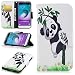 Produktbild Samsung Galaxy J3 Hülle Leder Flip Case Süß Panda Muster, Samsung Galaxy J3 2016 DUOS Lederhülle Protective Cover Ledertasche Handyhülle Wallet Brieftasche Tasche Schutzhülle mit Kartenfach Standfunktion, Bambus