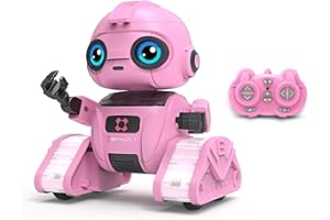 Dzxlin Robot Toys for Boys and Girls, Rechargeable Remote Control Robot for Kids 3-9, Gesture Sensing, Light Projection, Dance Moves, and Music – Fun Robot Toy Gift for Boys and Girls (Light Pink)