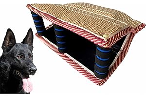 DRYFAL Dog Bite Pillow - Jute Wedge Tug Toy Training Sleeves Safe Biting Pad with 3 Comfortable & Strong Handles for K9 Schutzhund Work Dog Young Dogs Puppy Playing Training