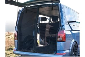 Etomvoop Puerta abatible para maletero, protección solar, gran 180 x 150cm, cortina de protección solar,mosquitera magnética, malla negra, mosquitera para techo, T5, autocaravana, camping, accesorios