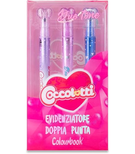 Set 3 Evidenziatori Gleam Wild Con Timbri Doodle – Pastello Rosa, Menta E Pesca, Motivi Leopardati E Zebrati