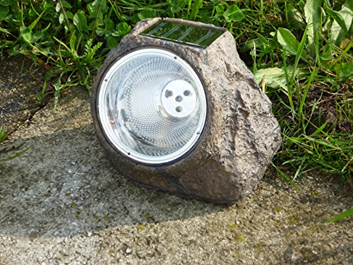 3 x LED Solarleuchten Gartenleuchte Treppenleuchte in Steinoptik Monte stimmungsvolles Licht für Ihren Garten, Terrasse, Solarsteine - 6