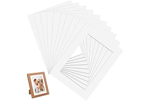 HEEDPEIUR 30Pcs White Picture Mounts for Frames Cut to Size Photo Mounts 7x5 Inch to Fit 6x4 Inch Size Picture Frame Mats Mount Board Card for Framing Picture Frame Mounts for Display Artwork Photos Paintings